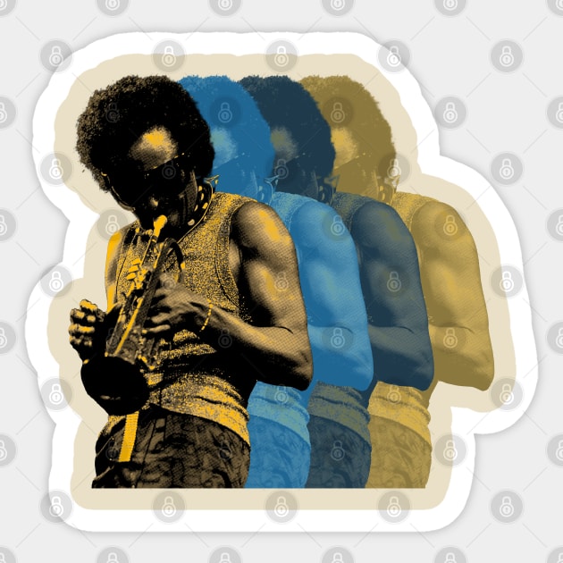 Vintage Miles Davis Rainbow Sticker by Jina Botak